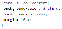 Code for the "card" CSS Class